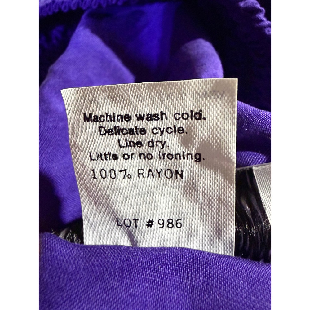 A.B. Lambdin Pants Women Large Purple Vintage Retro High Waist Rayon Trousers - Picture 7 of 8